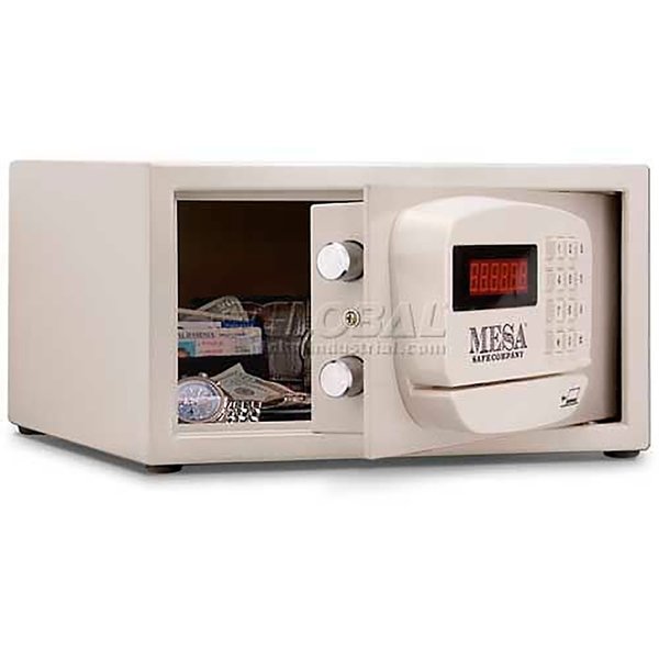 Mesa Safe Hotel & Residential Electronic Security Keyed Differently, 15W x 10D x 7H, White MH101E